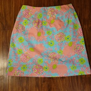 Lilly Pulitzer White Label Vintage Elefrance Skirt Size 4